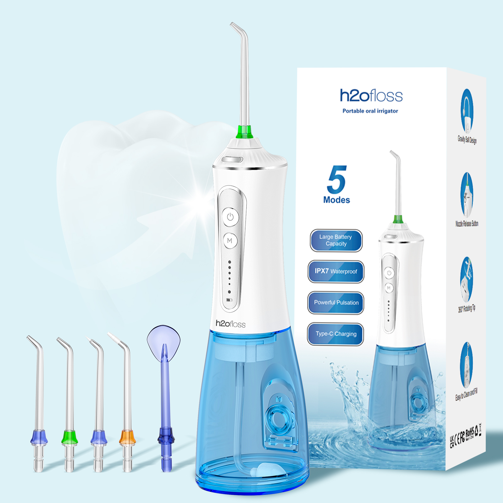 Water Flosser (h2ofloss Portable Oral Irrigator HF-P11)