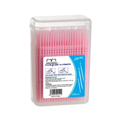 Boxed Plastic Toothpick Disposable | Premium 2-in-1 Disposable Interdental Toothpick Brushes | 200-Piece Boxed Set