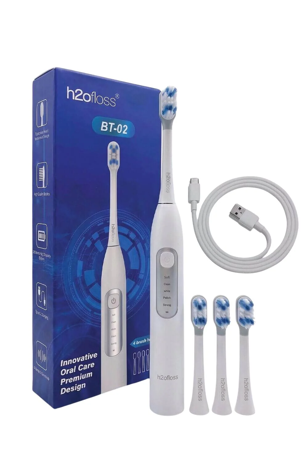 Electric Toothbrush | h20floss BT-02 | IPX 7 Waterproof